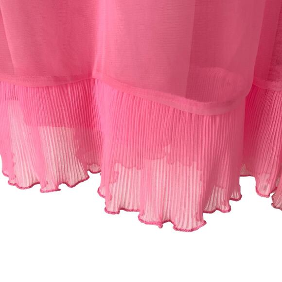 Evette Vintage 1960s Rosette Pink Bubblegum Barbie Nightgown size medium USA - Picture 3 of 8